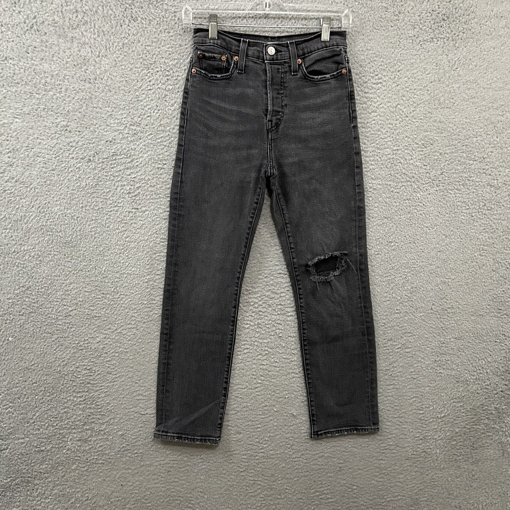 Levis Jeans Womens 26 Black Wedgie Straight High‎ Rise Stretch Button Fly Ladies